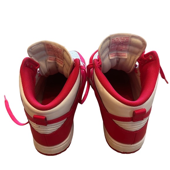 Nike Dunk High Pink and White High Top Sneaker Womens 10 - Picture 4 of 5